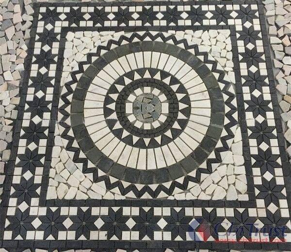 Travertine & Basalt mosaic pattern