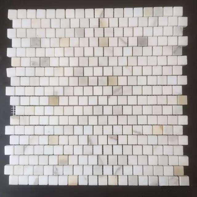 calacatta Gold square mosaic tile Polished