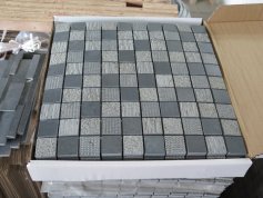Basalt square mosaic tile