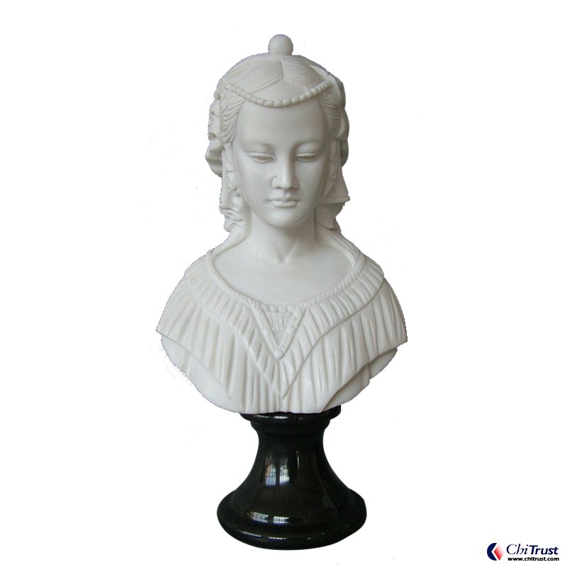 Hand carving white marble bust