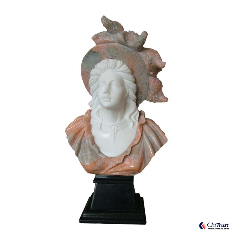 Mixed color Stone carving bust
