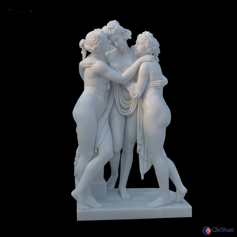 Life-size marble garden figurine