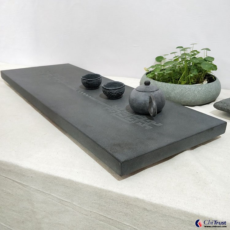 Granite Black Stone Carve Tea Tray